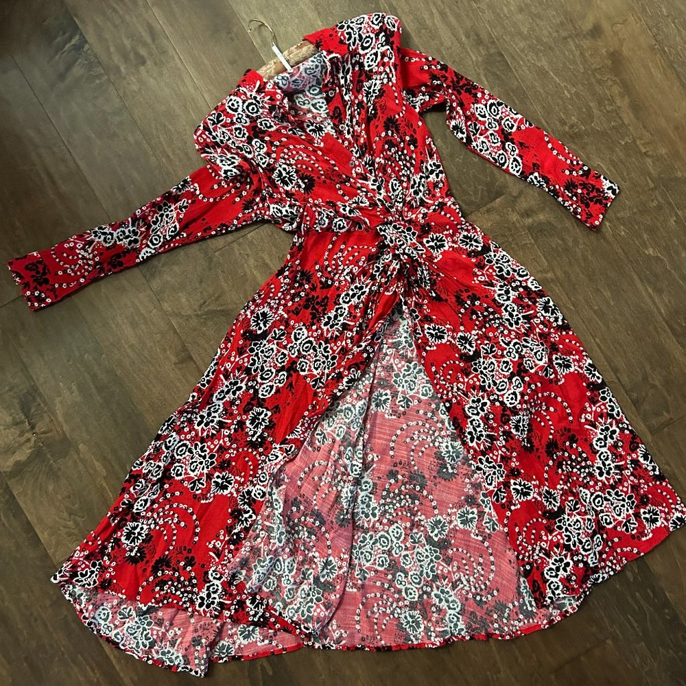 Free People Flirty and Fun Midi Shirt Dress NWOT